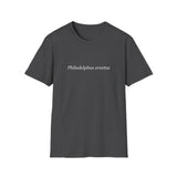 'Philadelphus erectus' Minimalist Black T-Shirt — Botanical Latin Text Tee