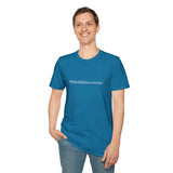 'Philadelphus erectus' Minimalist Black T-Shirt — Botanical Latin Text Tee