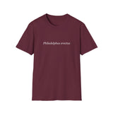 'Philadelphus erectus' Minimalist Black T-Shirt — Botanical Latin Text Tee