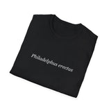 'Philadelphus erectus' Minimalist Black T-Shirt — Botanical Latin Text Tee