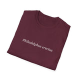 'Philadelphus erectus' Minimalist Black T-Shirt — Botanical Latin Text Tee