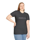 'Philadelphus erectus' Minimalist Black T-Shirt — Botanical Latin Text Tee