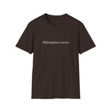 'Philadelphus erectus' Minimalist Black T-Shirt — Botanical Latin Text Tee