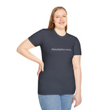 'Philadelphus erectus' Minimalist Black T-Shirt — Botanical Latin Text Tee