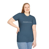 'Philadelphus erectus' Minimalist Black T-Shirt — Botanical Latin Text Tee