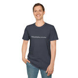 'Philadelphus erectus' Minimalist Black T-Shirt — Botanical Latin Text Tee