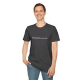 'Philadelphus erectus' Minimalist Black T-Shirt — Botanical Latin Text Tee