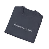 'Philadelphus erectus' Minimalist Black T-Shirt — Botanical Latin Text Tee
