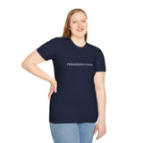 'Philadelphus erectus' Minimalist Black T-Shirt — Botanical Latin Text Tee
