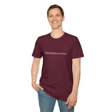 'Philadelphus erectus' Minimalist Black T-Shirt — Botanical Latin Text Tee
