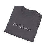 'Philadelphus erectus' Minimalist Black T-Shirt — Botanical Latin Text Tee