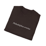 'Philadelphus erectus' Minimalist Black T-Shirt — Botanical Latin Text Tee