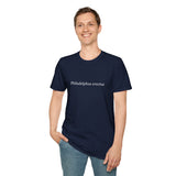 'Philadelphus erectus' Minimalist Black T-Shirt — Botanical Latin Text Tee
