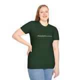 'Philadelphus erectus' Minimalist Black T-Shirt — Botanical Latin Text Tee