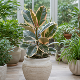 Variegated Rubber Plant Ficus Tineke, Indoor Houseplant, 12cm 1 Litre Pots