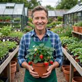 Set of 3 or 6 Large Plants - Strawberry Loran Variety, Outdoor Garden Ready, 1L