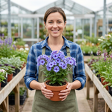 Set of 3 or 6 Phlox Blue Dark Eye Hardy Perennial Plants, Bee Friendly Summer Flowering, Outdoor Garden Ready, 1 Litre Root-Ball