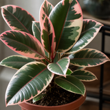 Rubber Plant Ficus Belize Pink, Easy Care Indoor Houseplant, 12cm 1 Litre Pots