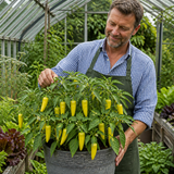 1 Yellow Sweet Pepper Plant, 2 Litre Root Ball, Astor Conical Variety, Garden Ready, Grow Your Own Veg