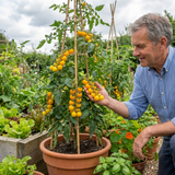Set of 3 or 6 Premium Grafted Stargold Cherry Tomato Plants, Sweet Golden Fruit, Outdoor Garden Ready, 1L Root Ball
