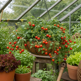 1 Tumbling Tom Red Cherry Tomato Plant, Outdoor Patio Trailing Garden Ready, 2 Litre Root Ball