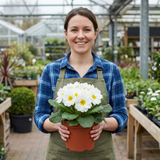Set of 3 or 6 Primrose Queen White Hardy Perennial Plants, Spring Flowering, Outdoor Garden Ready, 1 Litre Root-Ball